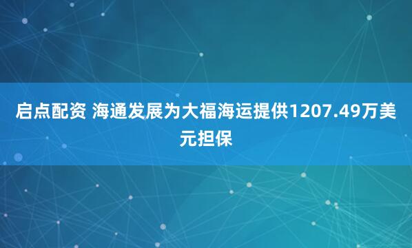 启点配资 海通发展为大福海运提供1207.49万美元担保