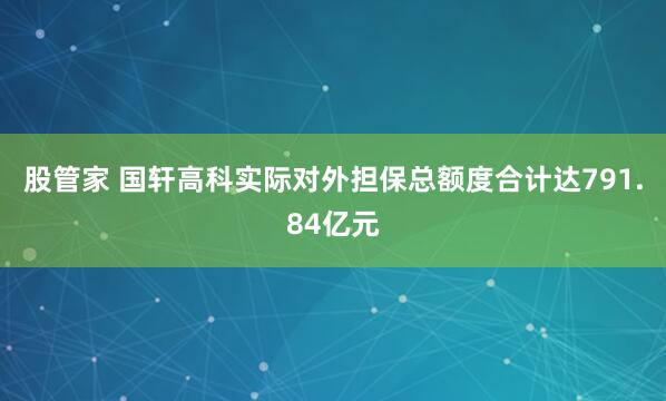 股管家 国轩高科实际对外担保总额度合计达791.84亿元