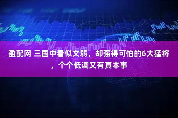 盈配网 三国中看似文弱，却强得可怕的6大猛将，个个低调又有真本事
