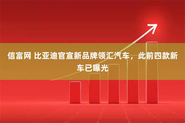 信富网 比亚迪官宣新品牌领汇汽车，此前四款新车已曝光