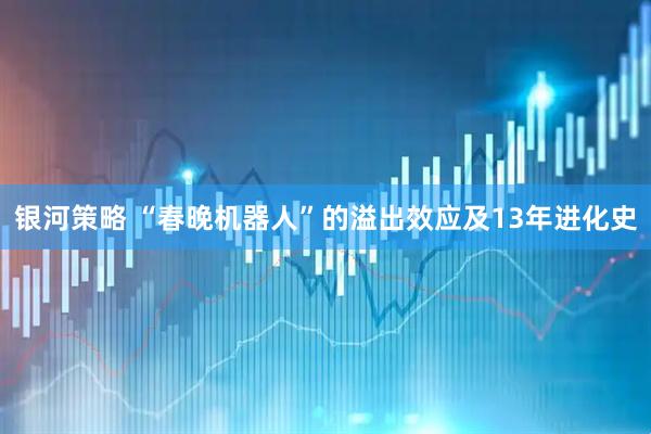 银河策略 “春晚机器人”的溢出效应及13年进化史